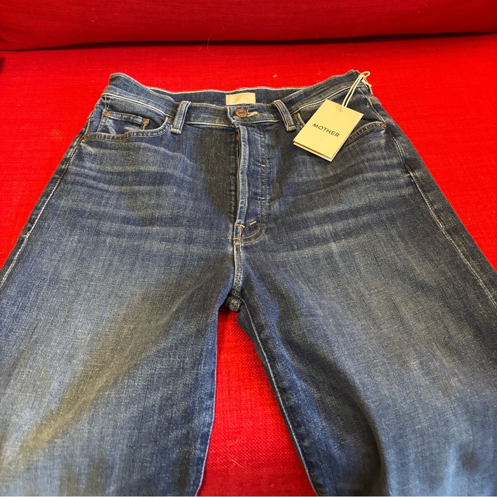 MOTHER Women's The Rambler High Rise Straight Leg Ankle Fray Jeans Size 27